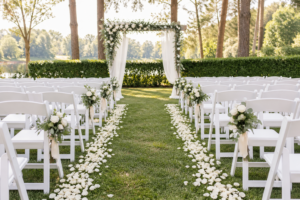 folding chairs set up for ceremony