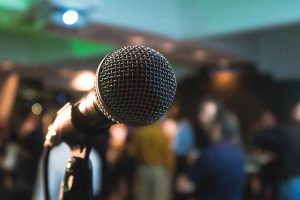 Keynote guest speaker microphone