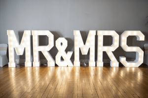 Mr & Mrs wedding marquee letters