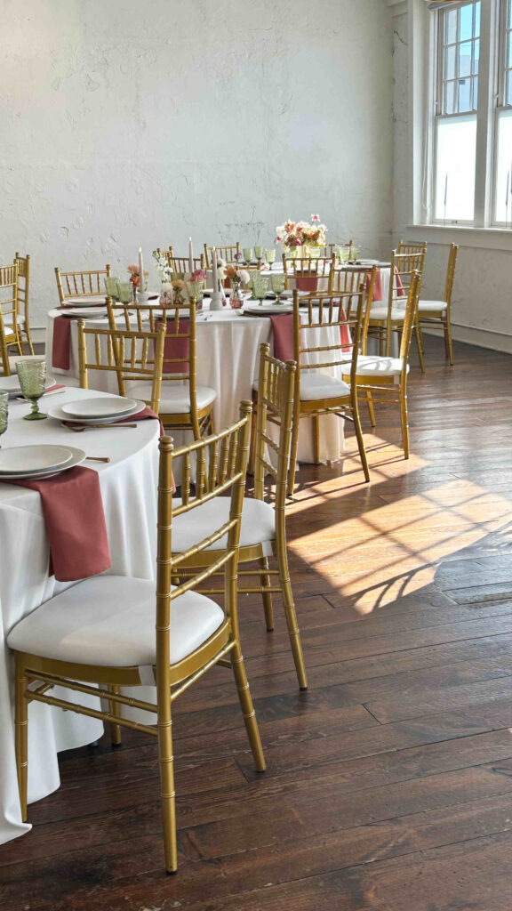 Gold Chiavari Chairs at Wedding
