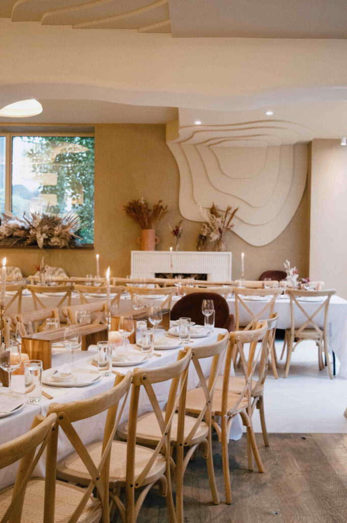 Wooden Chair and Rectangle Table Rental