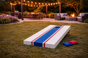 cornhole setup