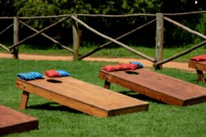 cornhole at birthday party 
