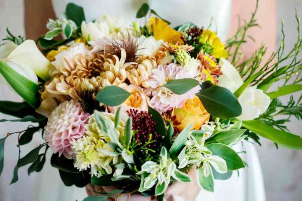 Bride Holding Flower Bouquet