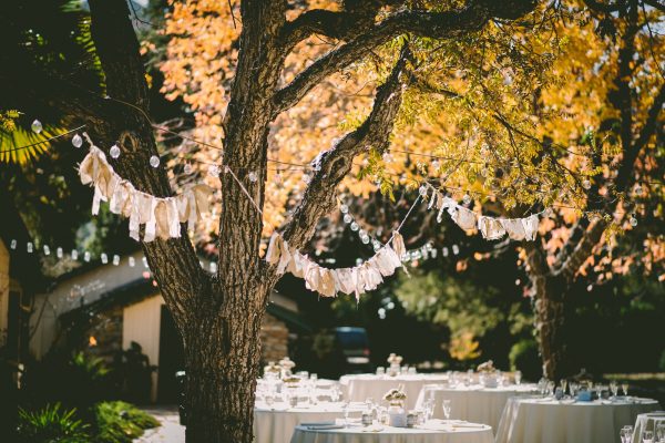 Wedding tables and decor outdoors